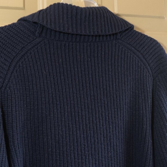 Sid Mashburn Sweater Cardigan Shawl Collar Geelong Wool Navy Blue Academia - Picture 5 of 12